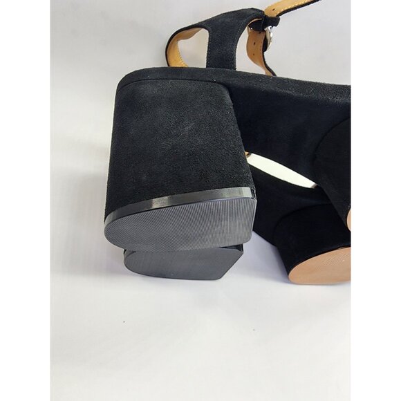 Marc Fisher Normi Block Heel Platform Sandal Size 10M Black Suede Dress Heels - Picture 14 of 16